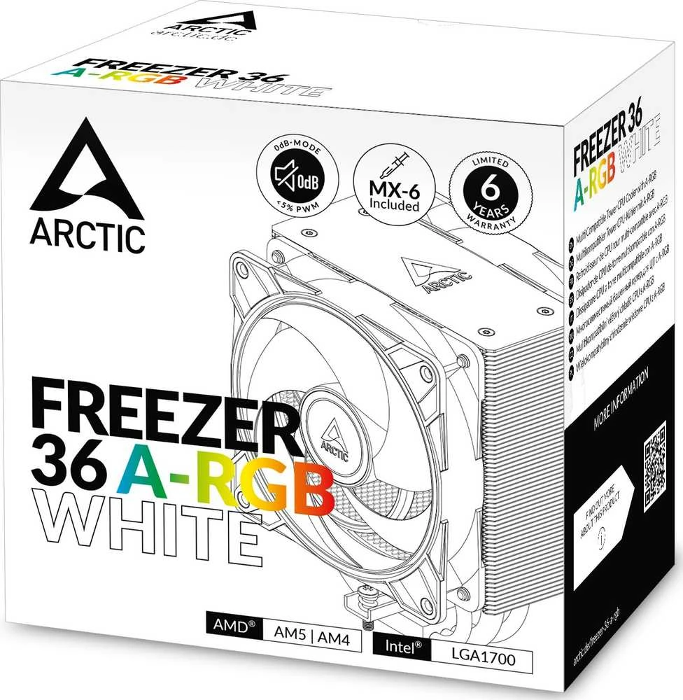 ARCTIC Šaldiklis 36 A-RGB procesoriaus aušintuvas, baltas