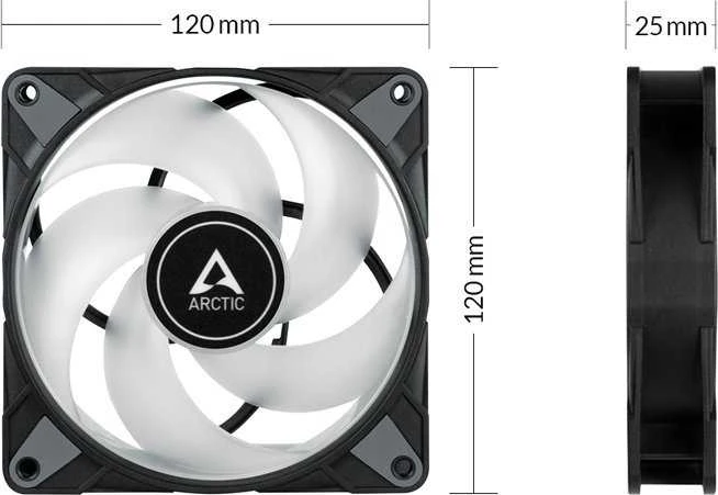 Arctic Cooling ARCTIC F12 PWM PST - 120 mm PWM korpuso ventiliatorius