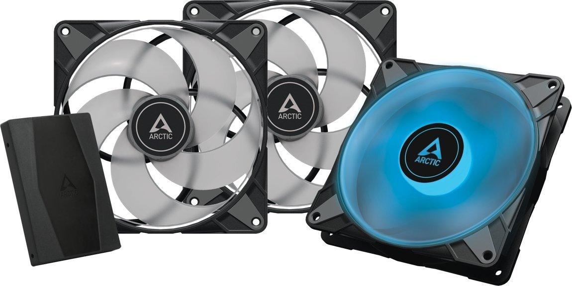 Wentylator Arctic P14 PWM PST RGB 0dB 3-pack + Hub (ACFAN00256A)