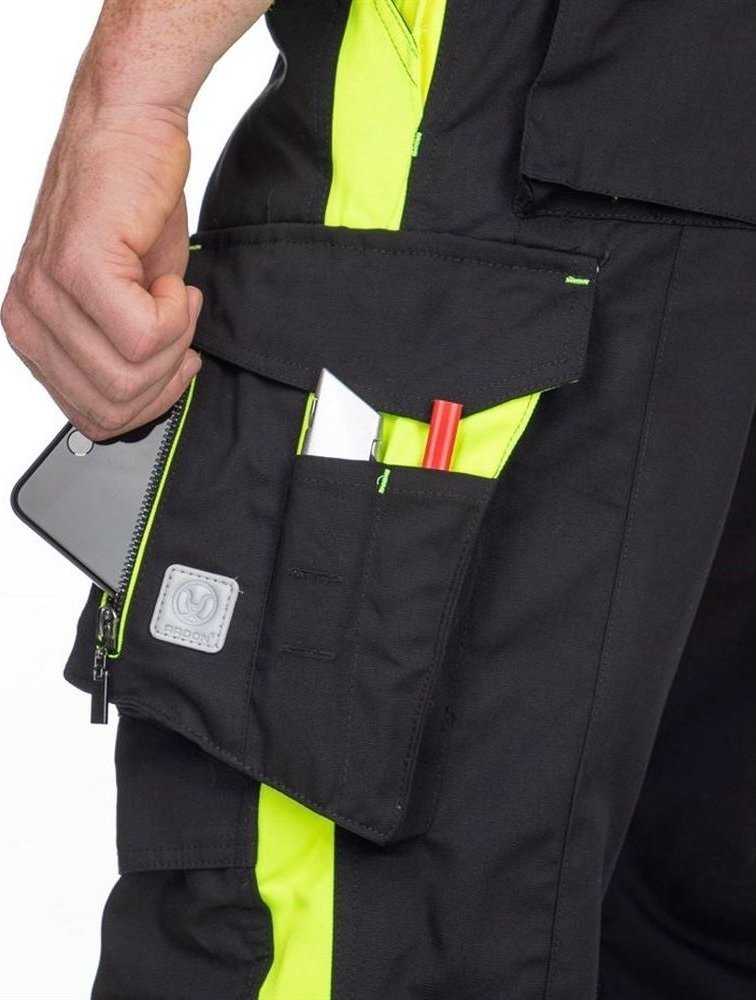Darbo kelnės Ardon, juoda/geltona, poliesteris, XL dydis