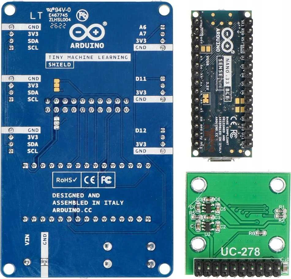 Arduino Tiny mašininio mokymosi rinkinys su Arduino Nano 33 BLE Sense Lite - AKX00028