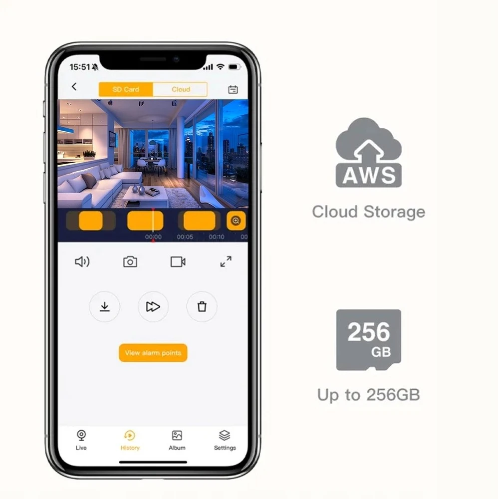 Arenti DOME1-N vidaus Wi-Fi stebėjimo kamera 5 MP su pasukimu ir naktiniu matymu