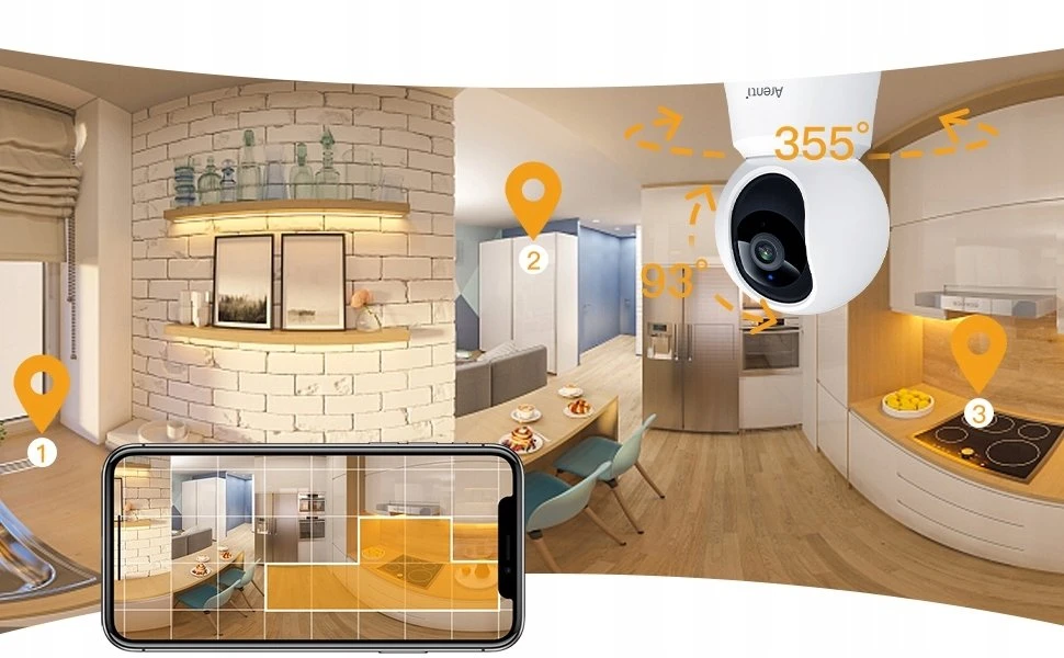 Arenti IP kamera Arenti Indoor 5G Wi-Fi UHD 3K/5MP Pan Tilt Zoom Priv Cam