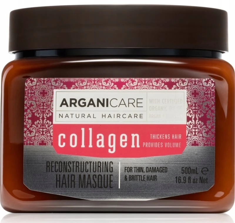 Arganicare Collagen plaukų priežiūros kreminė atkuriamoji kaukė, 500 ml