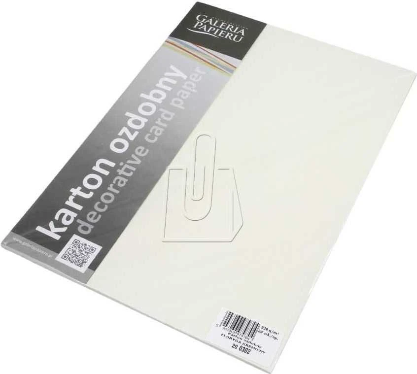 Galeria Papieru Dekoratyvinis popierius FLORYDA A4 kreminis 220g 20l
