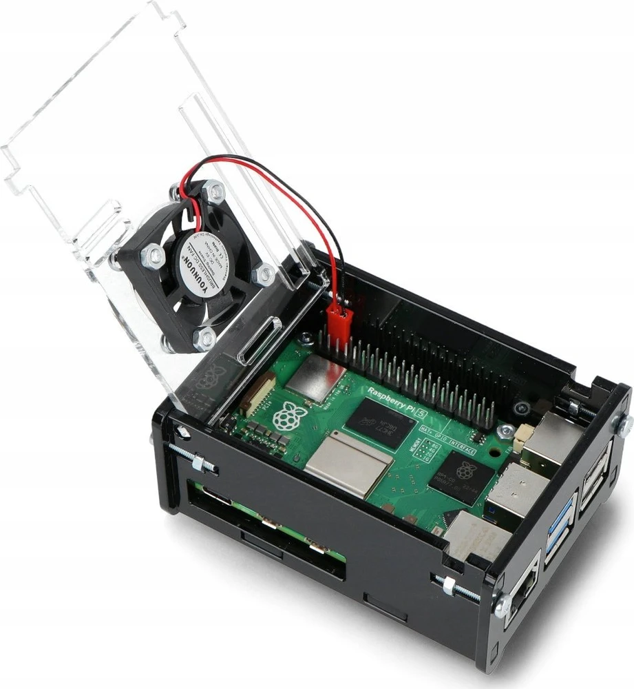 Argon Gravlaser Dėklas Raspberry Pi 5 su ventiliatoriumi – juodas