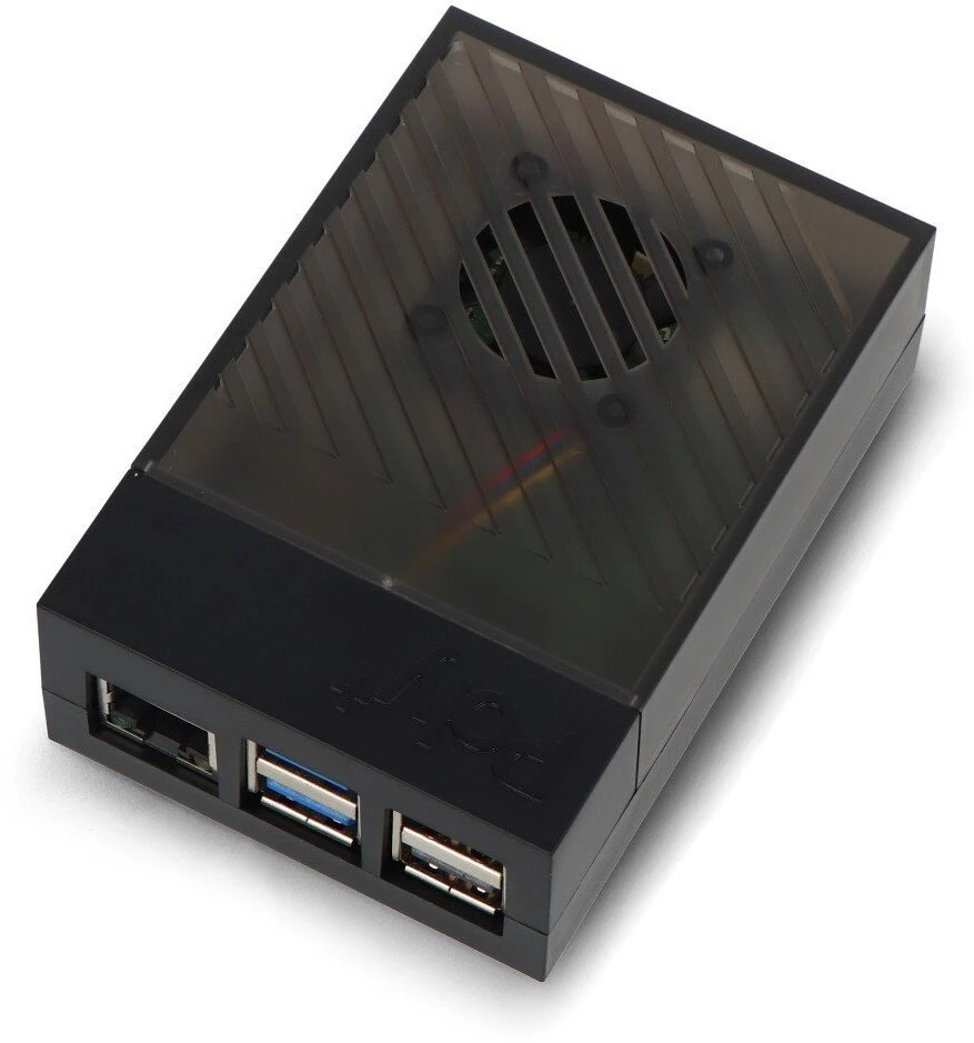 Argon40 Argon Poly+ 5 – ABS korpusas su 30 mm PWM ventiliatoriumi, skirtas Raspberry Pi 5 – juodas