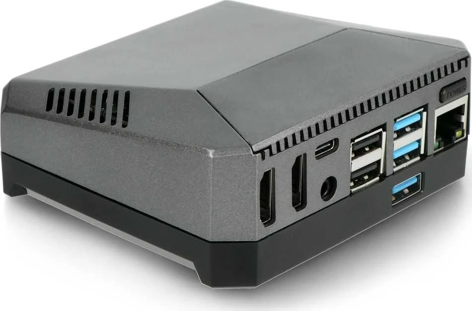 Argon40 Aliuminio dėklas Raspberry Pi 4B su ventiliatoriumi - Argon ONE M.2 - pilkas