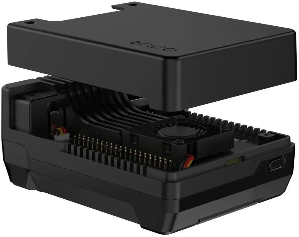 Argon40 Argon Poly+ 5 – ABS korpusas su aktyviu 30 mm THRML aušinimu, skirtas Raspberry Pi 5 – juodas