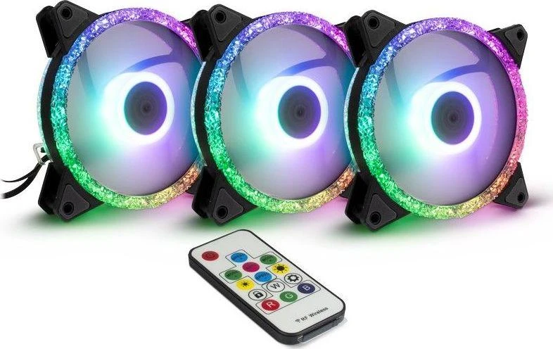 Inter Tech Wentylator Argus RS-07 RGB 3-pack + Hub (88885537)