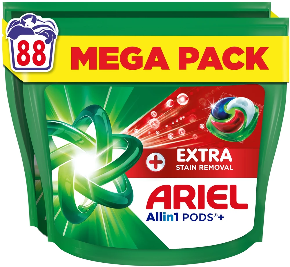 Skalbimo kapsulės Ariel All-in-1 Pods+ Extra Clean Power, (88 skalbimai)