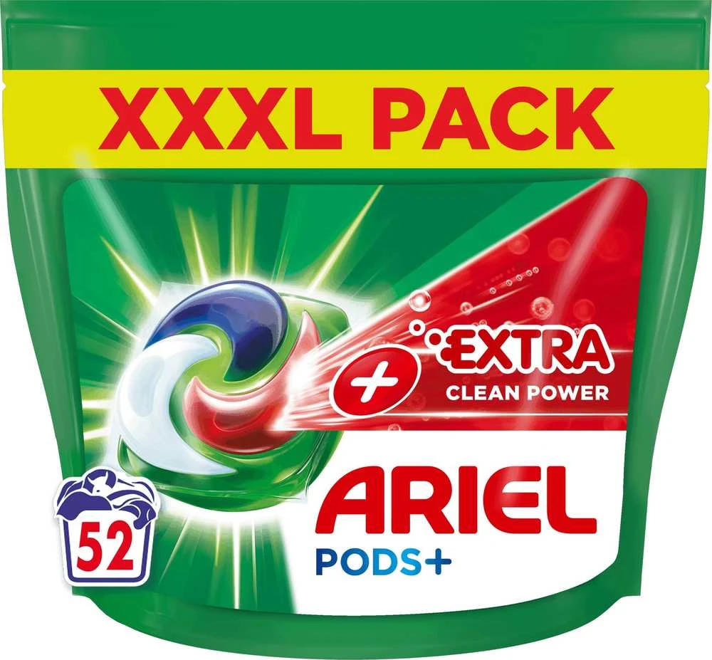 Ariel All-in-1 PODs +Extra Clean Power Skalbimo Kapsulės, 52 Skalb
