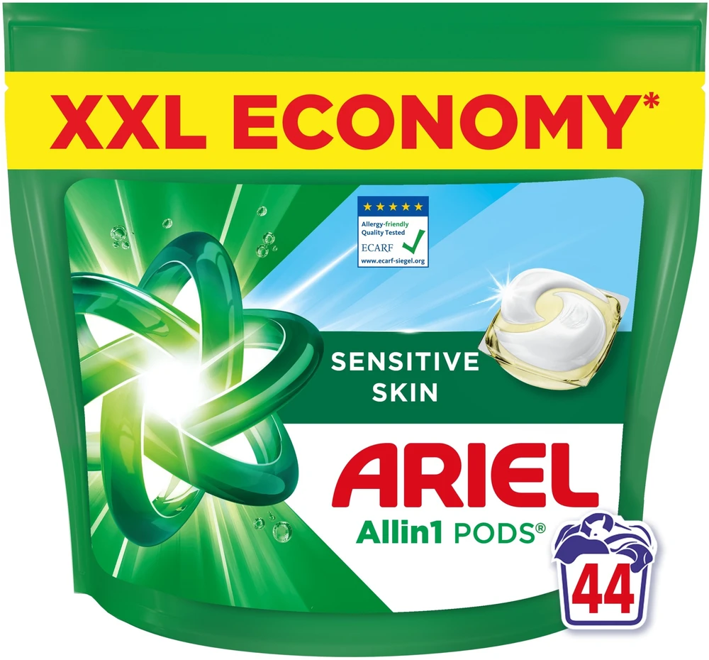 Ariel All-in-1 PODs Sensitive Skalbimo Kapsulės, 44 Skalb