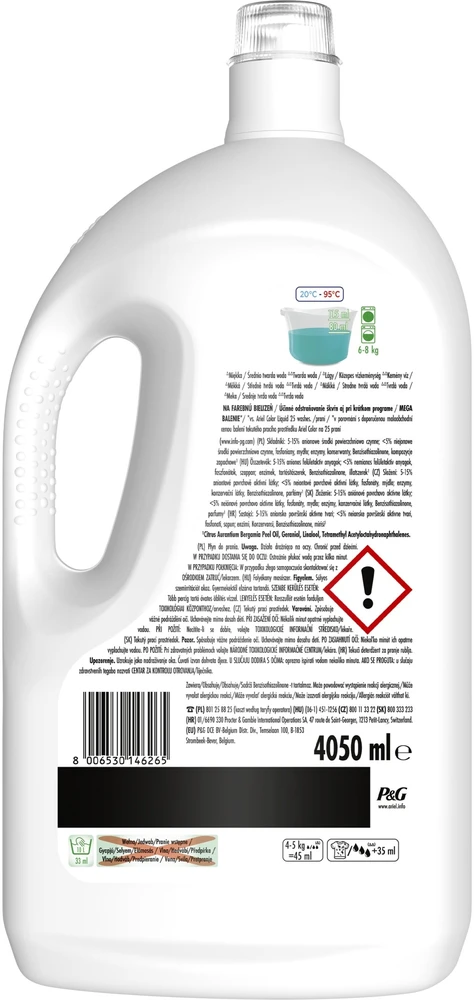 Ariel Color Liquid Detergent. 4.05 l
