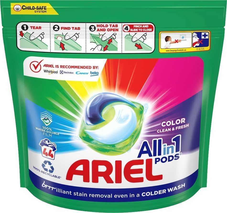 Skalbimo kapsulės Ariel Color, 44vnt
