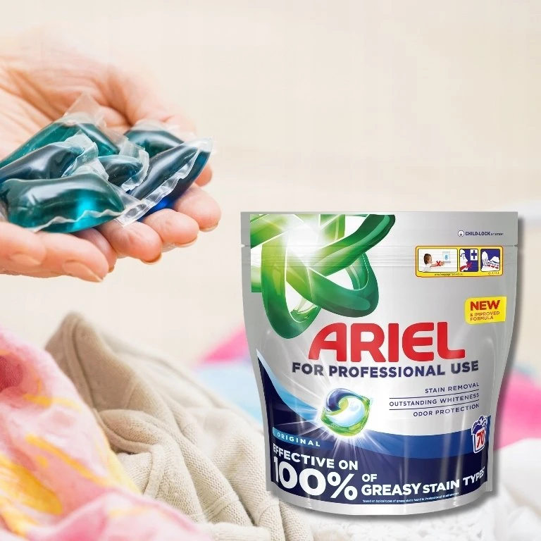 Skalbimo kapsulės ARIEL Professional, Baltas, 70 skalb.