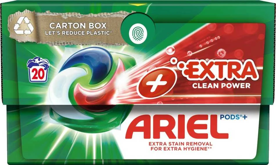 Skalbimo kapsulės Ariel Extra Clean, 20vnt