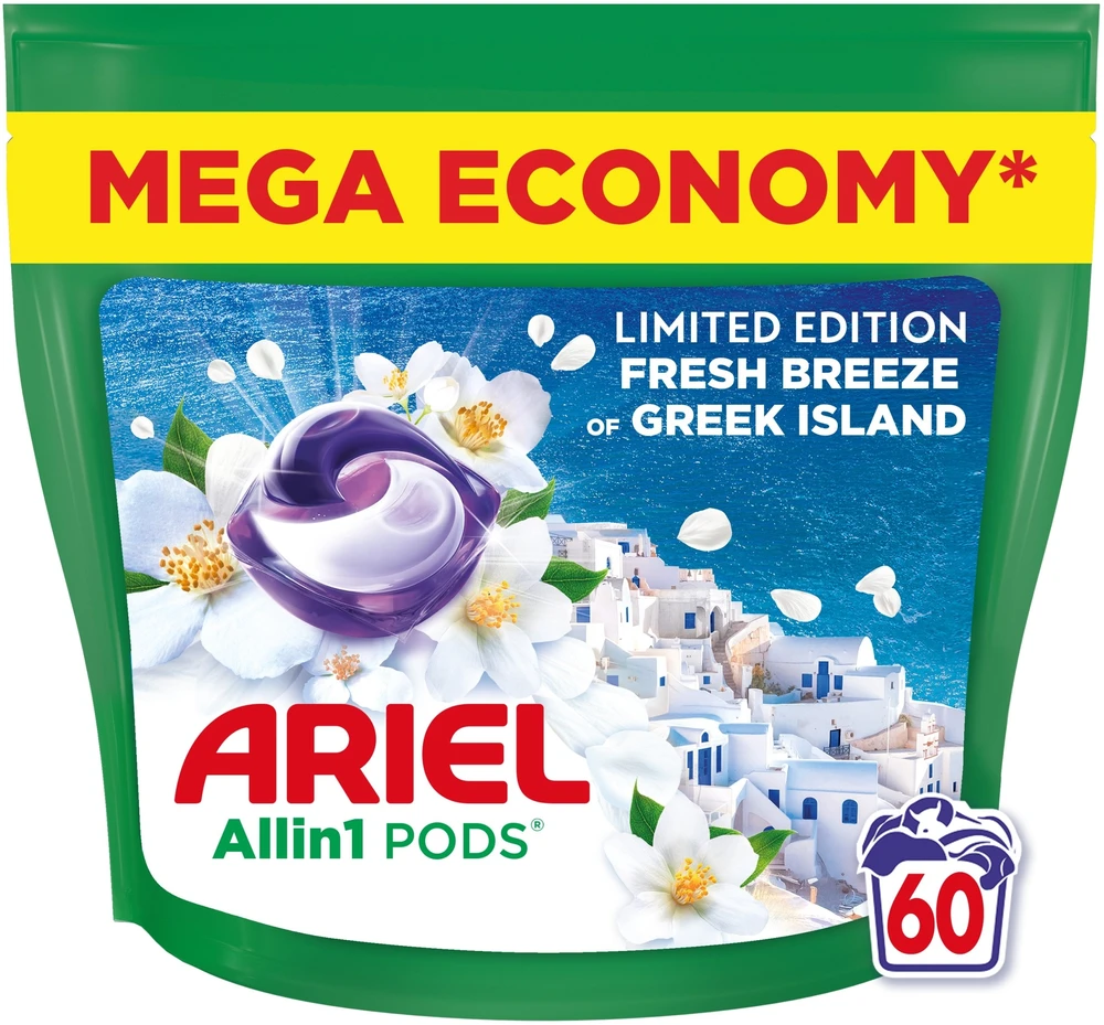 Kapsulės skalbimui ARIEL FRESH BREEZE 60SK