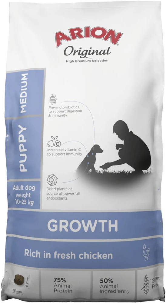 AIN ARION Original Puppy Medium Growth vištiena – sausas Maistas šunims – 12kg
