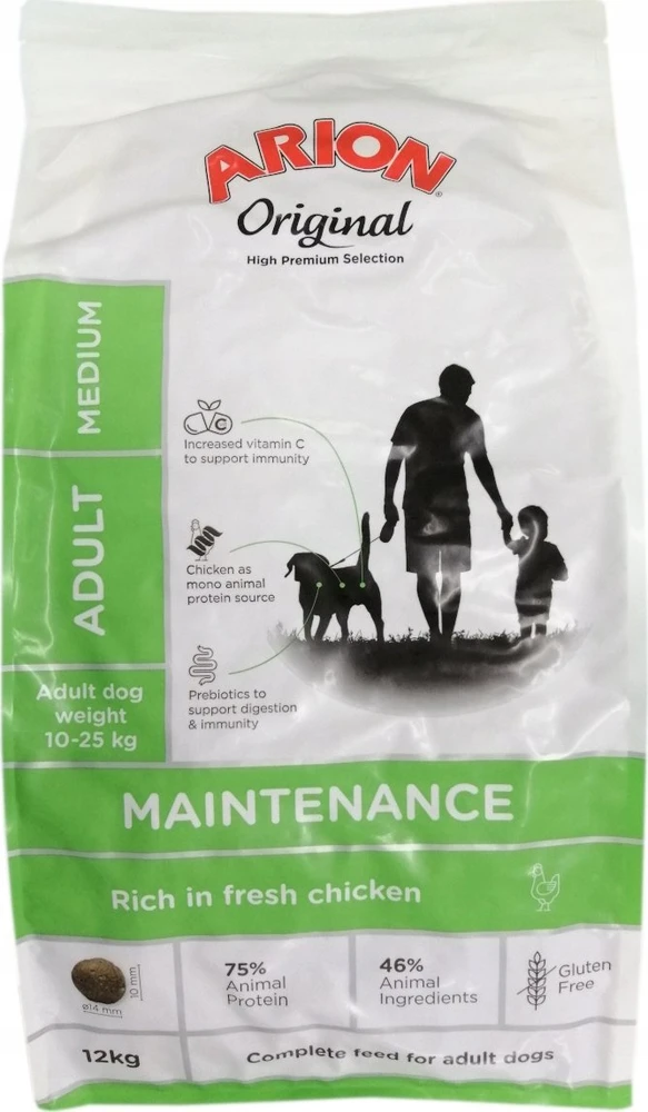 ARION Original Medium Maintenance vištiena – sausas Maistas šunims – 12kg