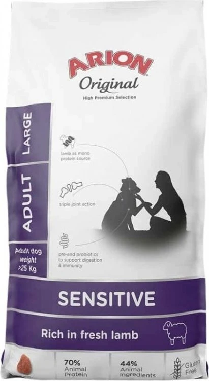 AIN ARION Original Sensitive Large ėriena Mono – sausas Maistas šunims – 12kg