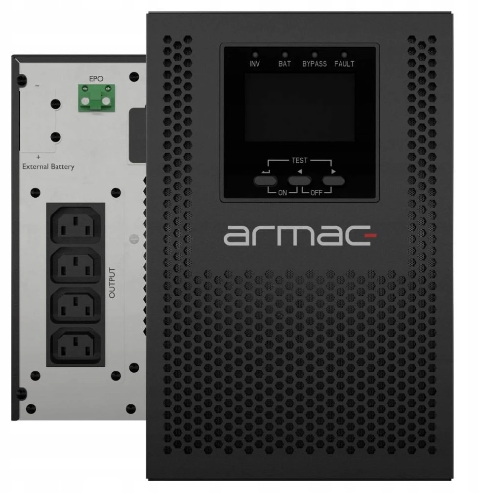 „Armac Office On-Line PF1“ 1000VA LCD 4x IEC C13 metalo sp. obudowa be dulkių