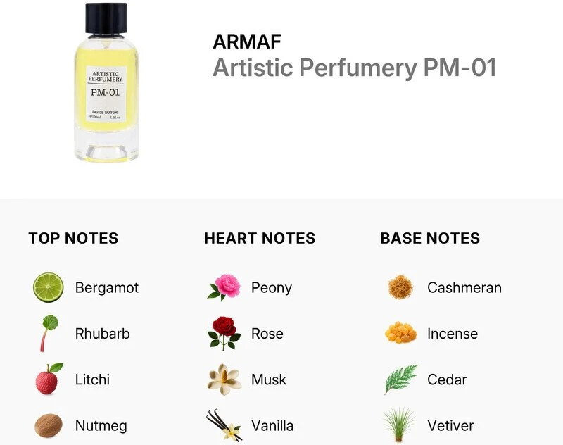 Armaf Artistic Perfumery PM-01, Vanduo perfumowana, For Women, 100 ml For Women
