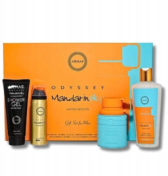 Set Armaf Odyssey Mandarine Sky EDP 100ml + Perfume Body Purškiklis 50ml + Dušo želė 100ml + Šampūnas 100ml
