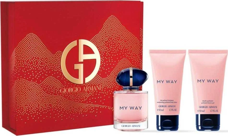 Armani My Way rinkinys moterims (kvepalai EDP, 50 ml + dušo želė, 50 ml + kūno losjonas, 50 ml)