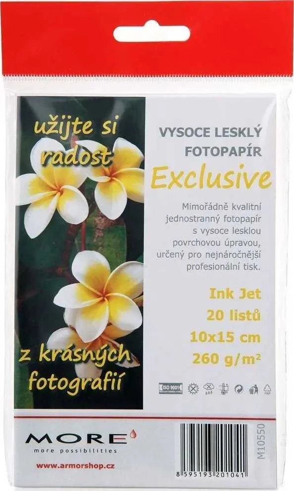 Armor ŠARVA DAUGIAU Fotopopierius Išskirtinis 260g, 10x15 / blizgus, 20 lapų, nuotrauka 10x15cm