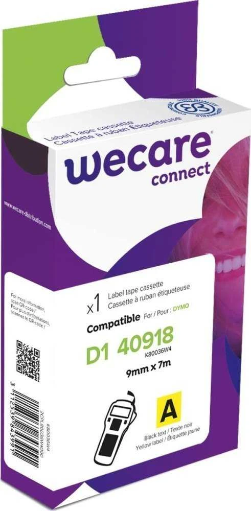 WECARE ARMOR juosta skirta DYMO S0720730, juoda/geltona, 9mm x 7m