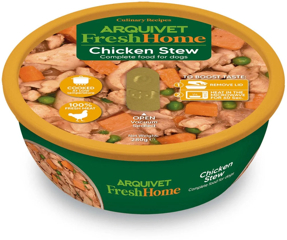 ARQUIVET Fresh Home vištiena stew – drėgnas ėdalas šunims – 280g