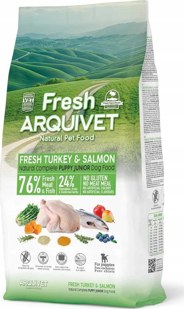 ARQUIVET Fresh Puppy kalakutiena and lašiša - semi-moist dog food - 10kg