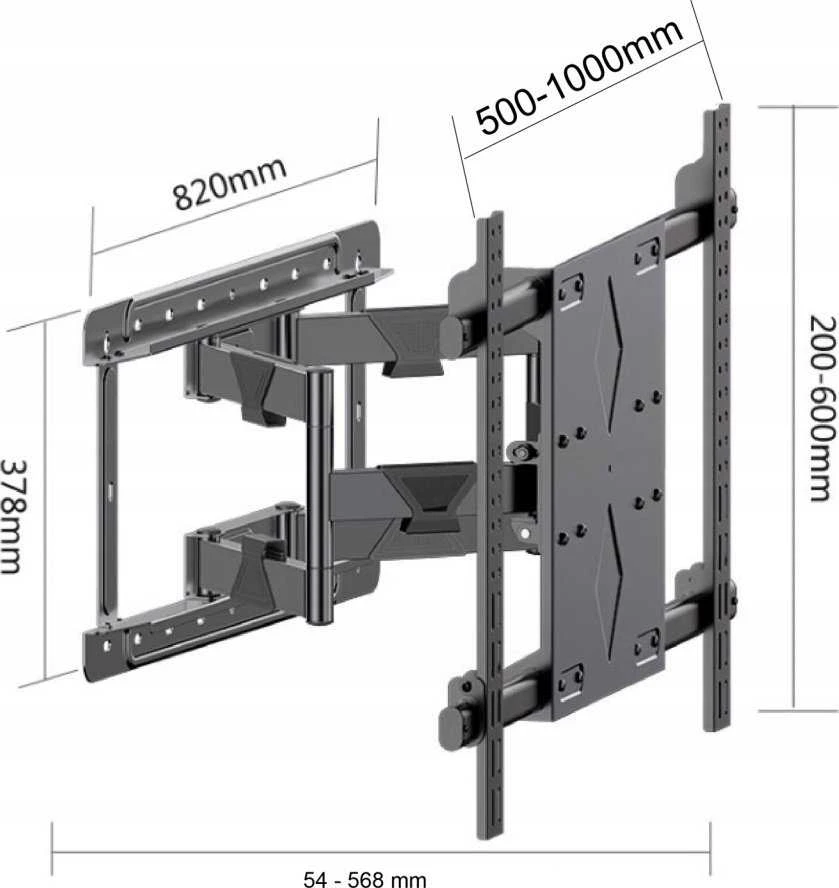 ART LAIKIKLIS LCD/LED televizoriui 55-120 colių AR-92XL 140KG reguliuojamas vertikalus ir horizontalus 54-568mm maxVESA 1000x600