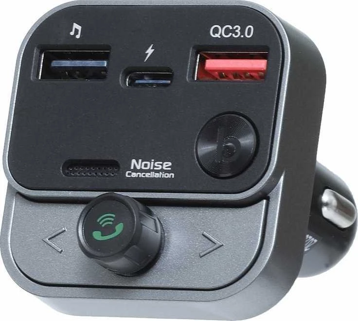 ART transmiter FM bluetooth 5.0 + USB A QC3.0 + Typ C (total 30W) FM-84B juodas