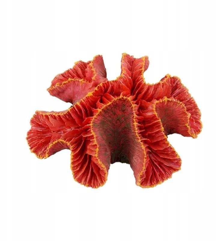 Raudono anemoną imituojanti akvariumo dekoracija