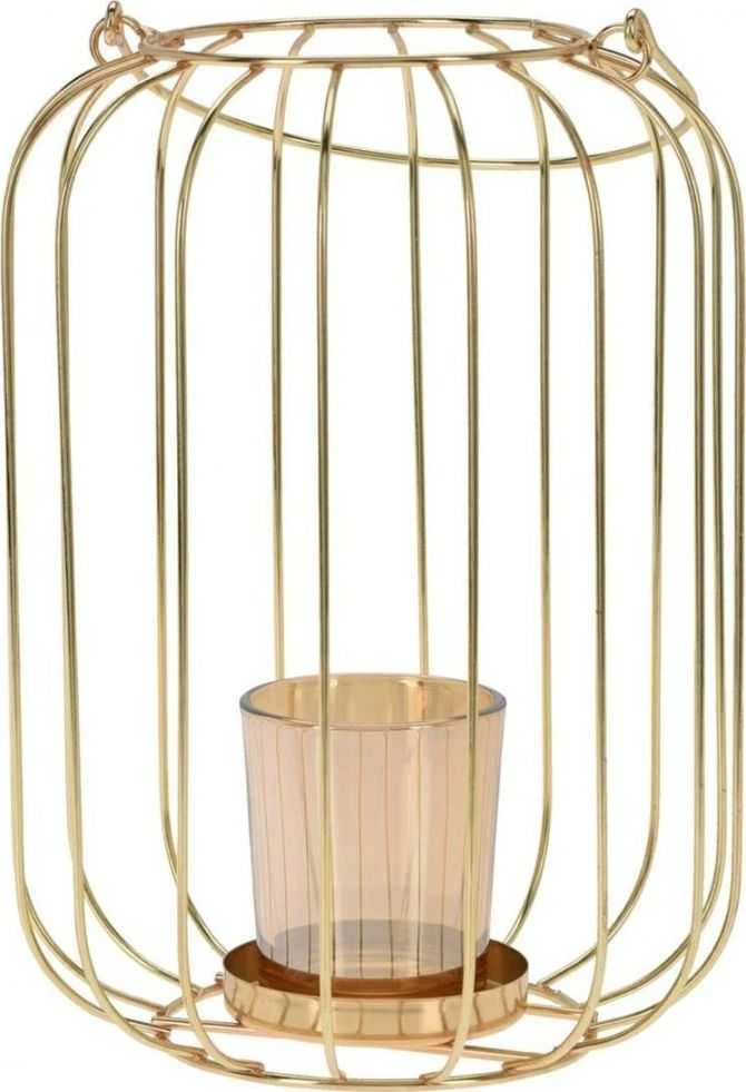 Art-Pol Home Styling Collection Žibintas žvakidė auksinis 21,5 cm