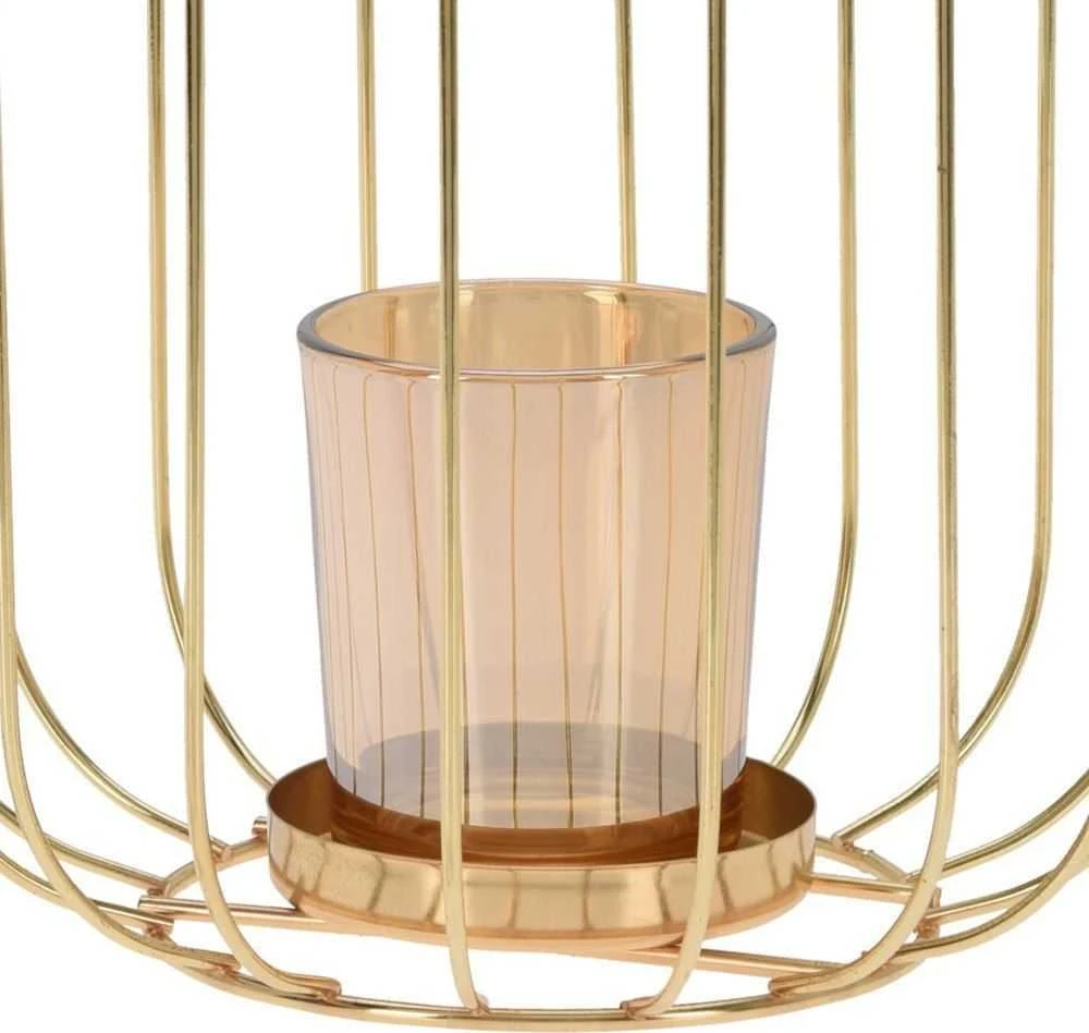 Art-Pol Home Styling Collection Žibintas žvakidė auksinis 21,5 cm