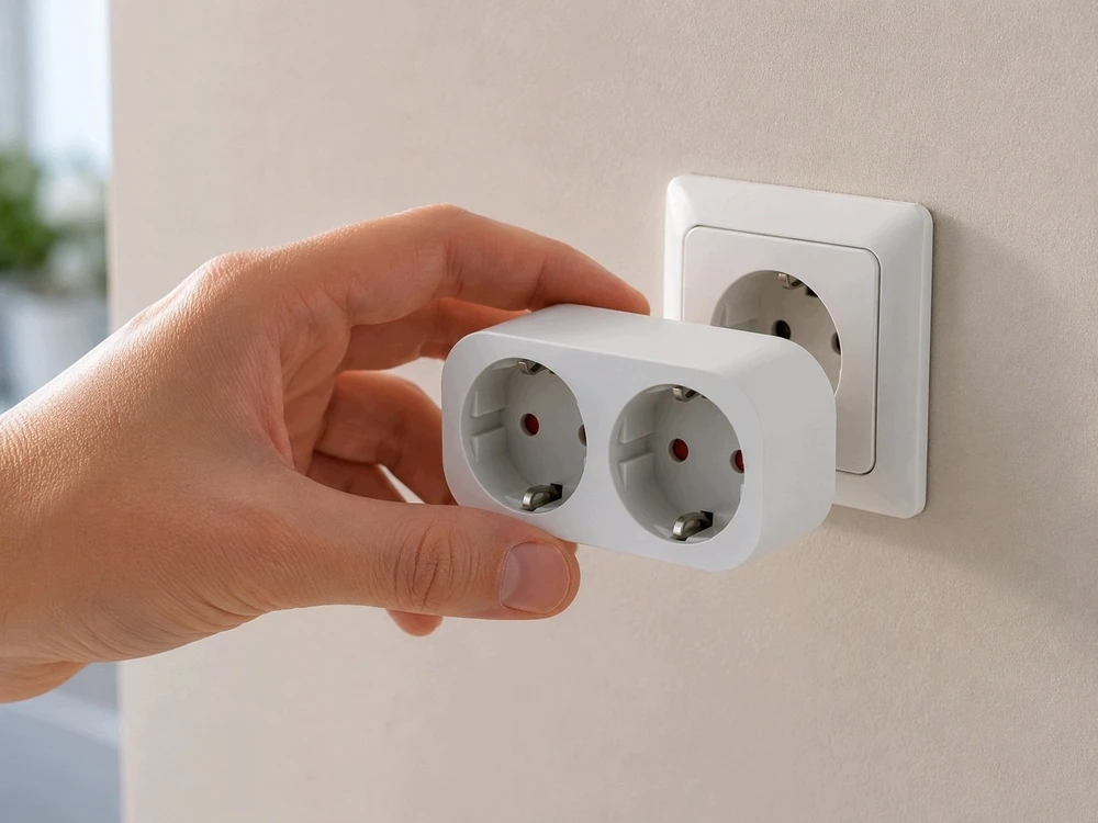 Art Smart Adapteris Lizdas 230V WIFI baltas dvigubas (SH-GW2W)