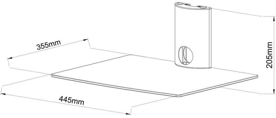Laikiklis ART STO D-49N vienos sienelės lentyna prie DVD/Imtuvas D-49N 10KG OEM