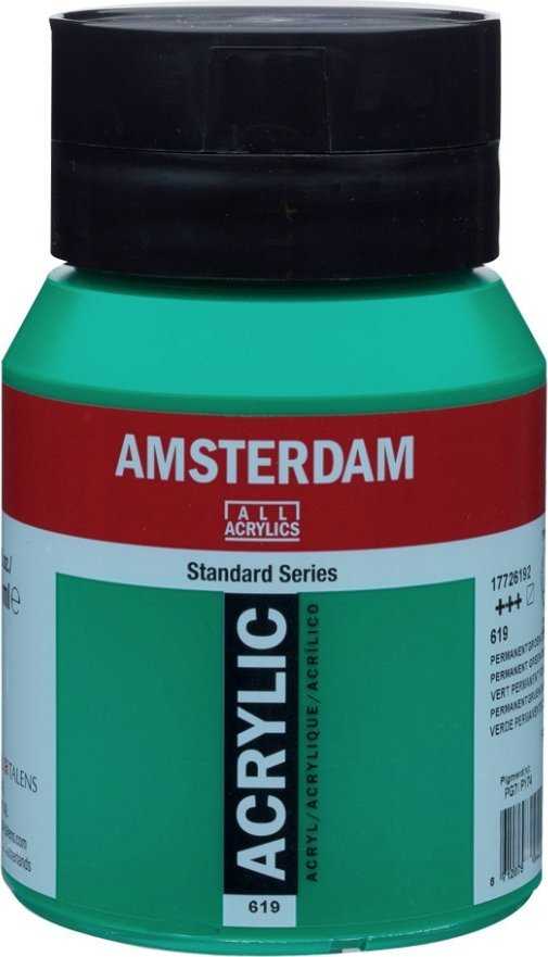 Akrilinė dažai - Tamsiai žalias - 619 - Amsterdam - 500ml puodas