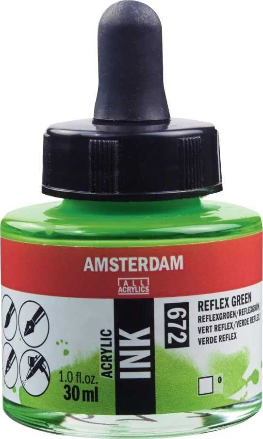 Artequipment Amsterdam Acrylic Ink Bottle Reflex Žalias 672