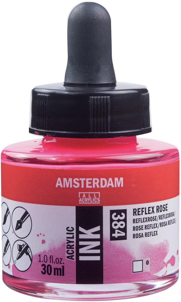 Artequipment Amsterdam Acrylic Ink Bottle Reflex Rose 384