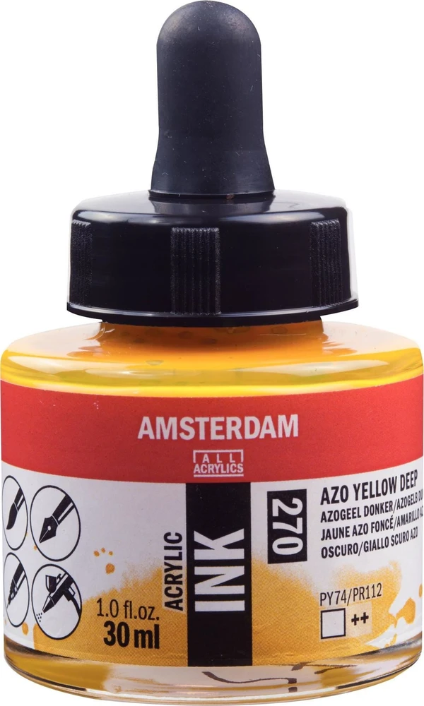 Artequipment Amsterdam Acrylic Ink Bottle Azo Geltona Deep 270