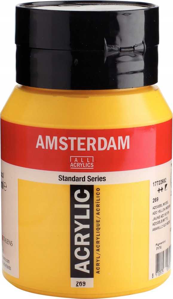 Amsterdam Akrilinė Danga - Royal Talens - Vidutinė Azo Geltona - 500ml - Mišrus - Geltonos Spalvos
