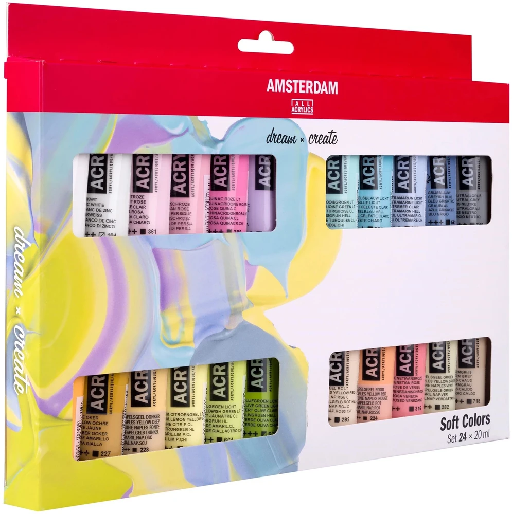 Artequipment Amsterdam Standard Series acrylic paint soft colors set | 24 x