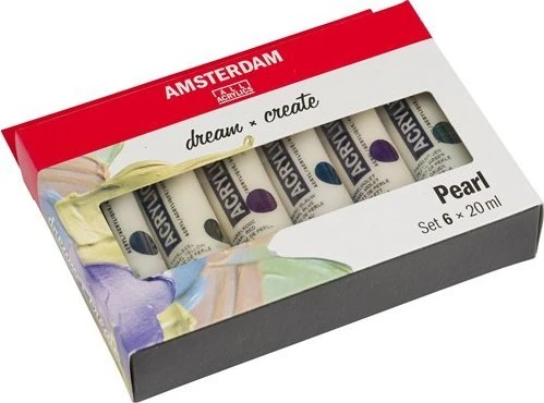 Akrilinės dažai - Talens - AMSTERDAM - Perlinių spalvų - 20ml - Blizgus