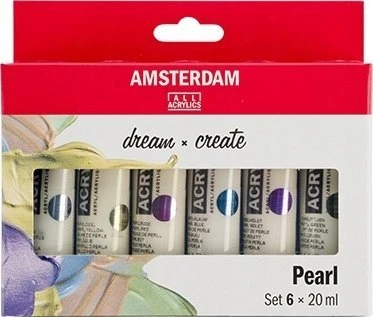 Akrilinės dažai - Talens - AMSTERDAM - Perlinių spalvų - 20ml - Blizgus