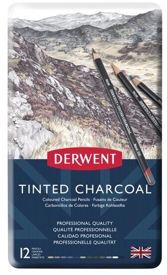 Artequipment Derwent Tinted Charcoal pencil 12stk tin