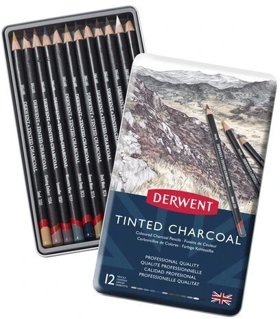 Artequipment Derwent Tinted Charcoal pencil 12stk tin